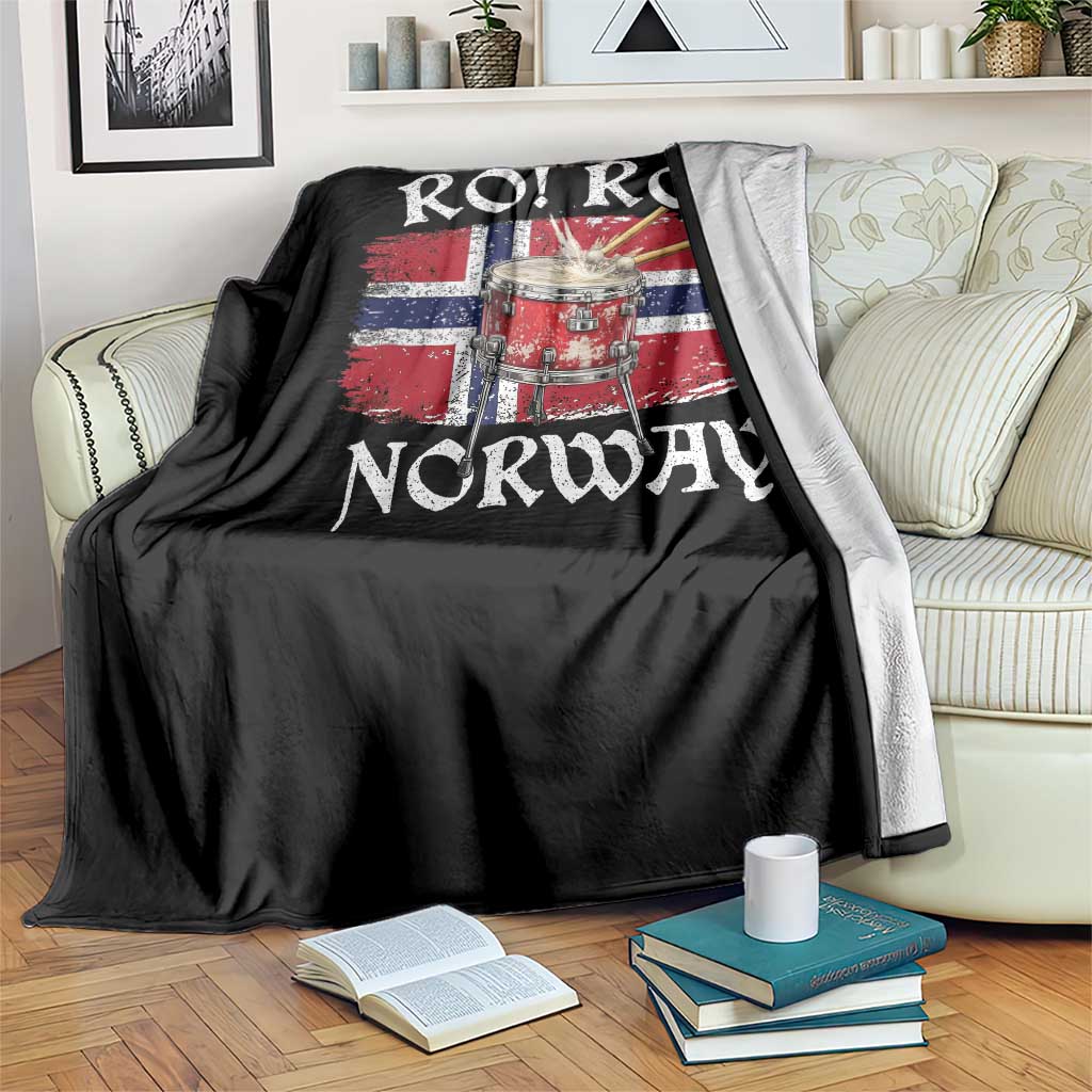 Funny Norway Drummer Ro Ro Throw Blanket Patriotic Norge Norwegian Flag Rowing Support