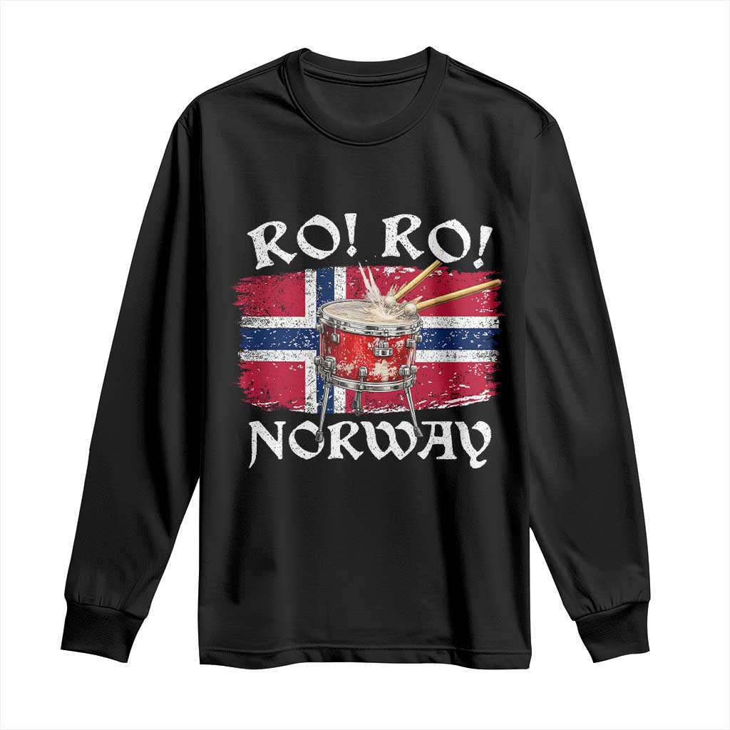 Funny Norway Drummer Ro Ro Long Sleeve Shirt Patriotic Norge Norwegian Flag Rowing Support