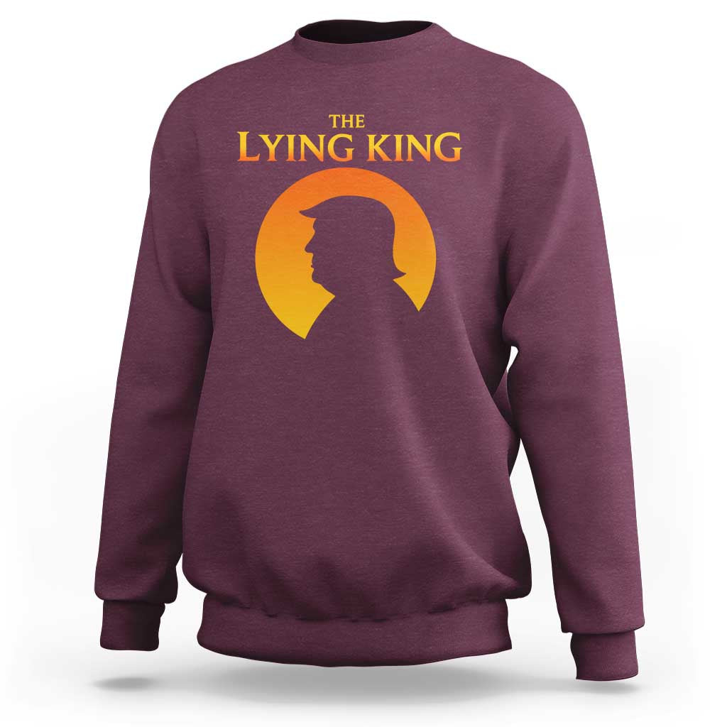 The Lying King Silhouette Sunrise Political Satire Parody Graphic Sweatshirt