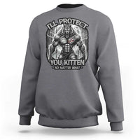 Charcoal crewneck sweatshirt with large wolf graphic and front text print