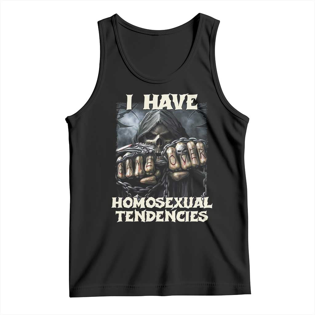 Skeleton Meme Tank Top I Have Homosexual Tendencies Funny Edgy Hard Cringe