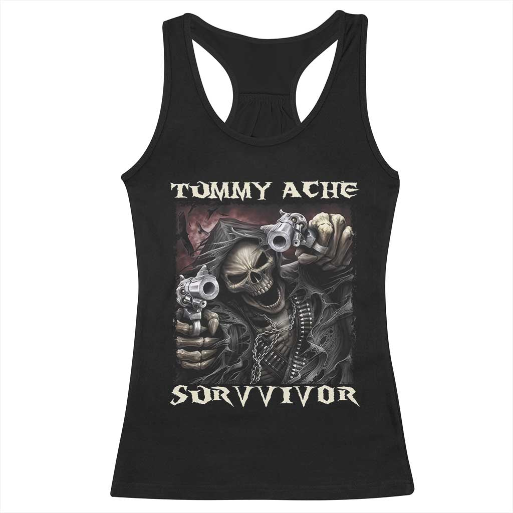 Skeleton Meme Racerback Tank Top Tummy Ache Survivor Funny Cool Edgy Hard Cringe