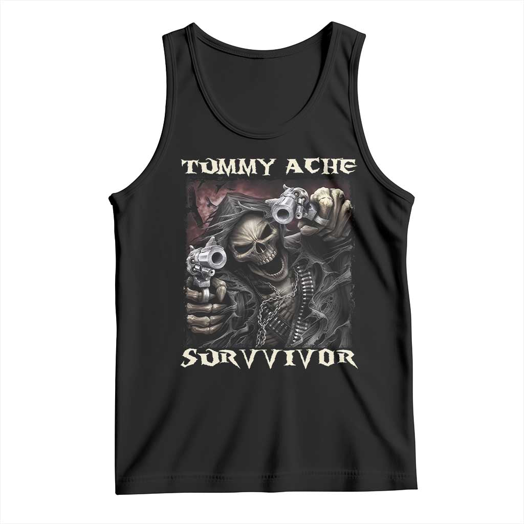 Skeleton Meme Tank Top Tummy Ache Survivor Funny Cool Edgy Hard Cringe