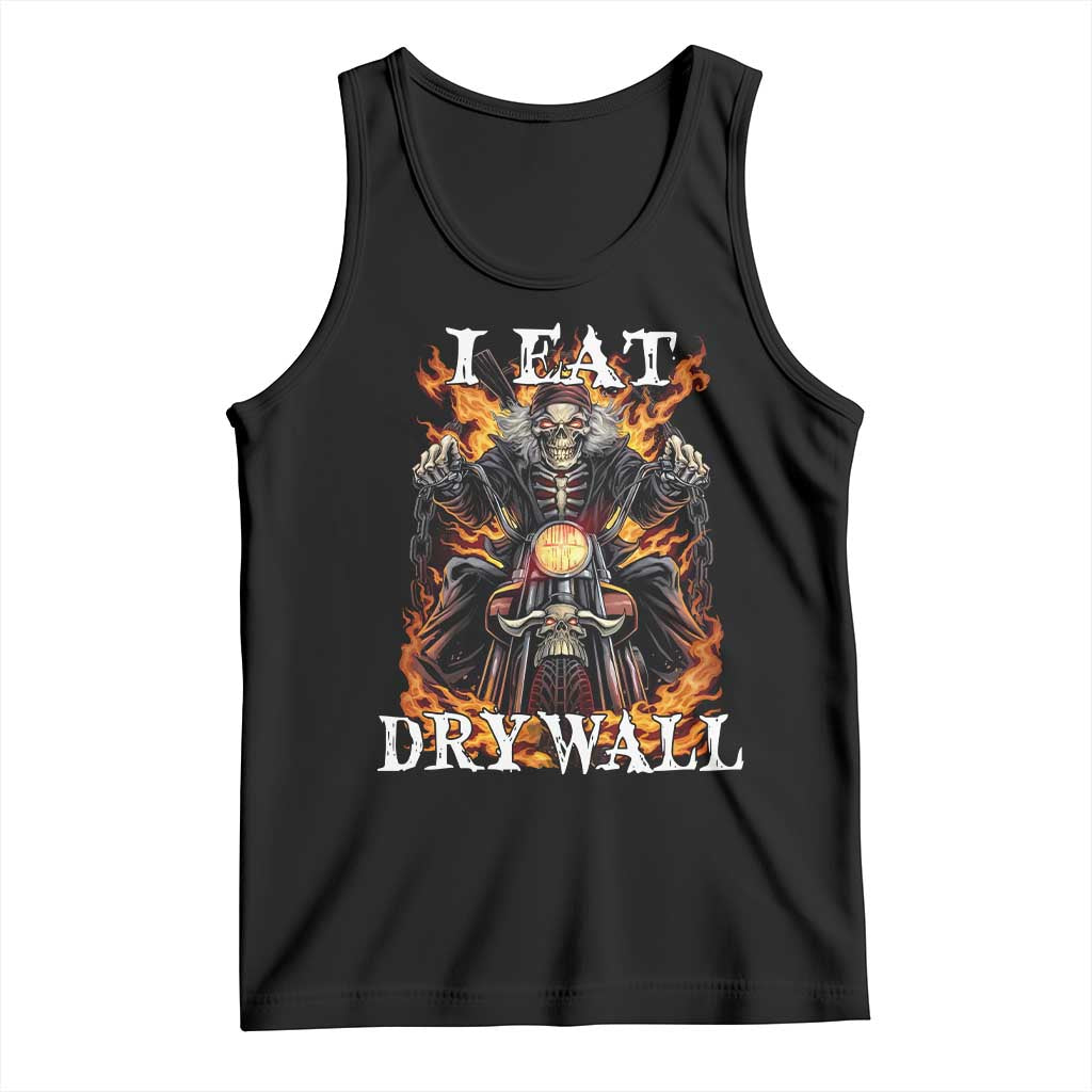 Funny Cringe Hard Skeleton Meme Tank Top I Eat Drywall