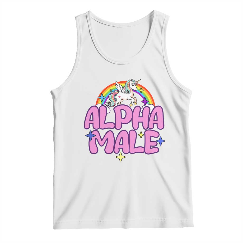 Funny Sarcastic Alpha Male Tank Top Unicorn Sarcastic Ironic Weird Y2K Humor