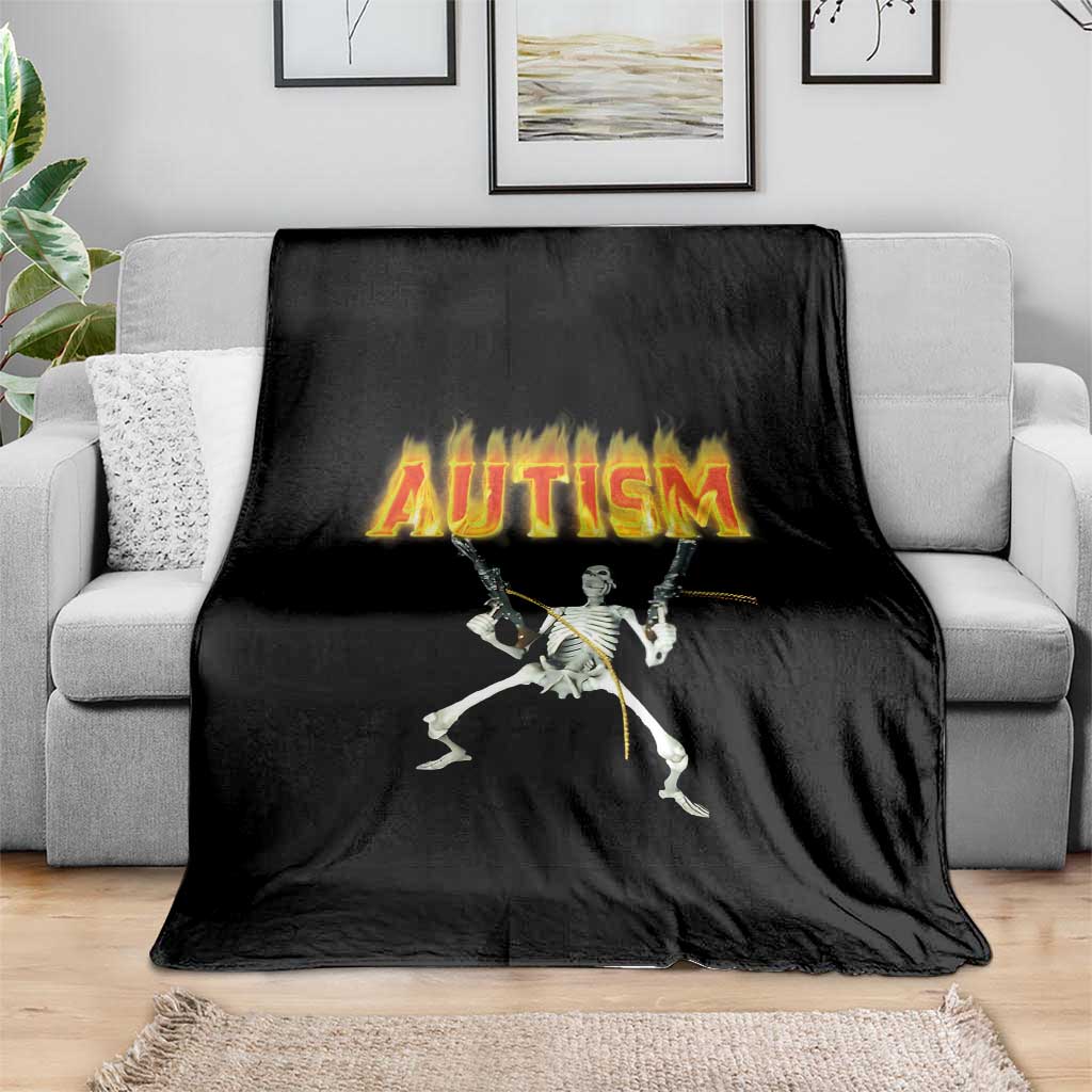 Autism Skeleton Throw Blanket Funny Oddly Specific Dank Meme - Wonder Print Shop