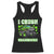 Funny St Patricks Day Monster Truck Racerback Tank Top I Crush Shamrocks Retro