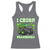 Funny St Patricks Day Monster Truck Racerback Tank Top I Crush Shamrocks Retro