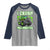 Funny St Patricks Day Monster Truck Raglan Shirt I Crush Shamrocks Retro