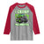 Funny St Patricks Day Monster Truck Raglan Shirt I Crush Shamrocks Retro