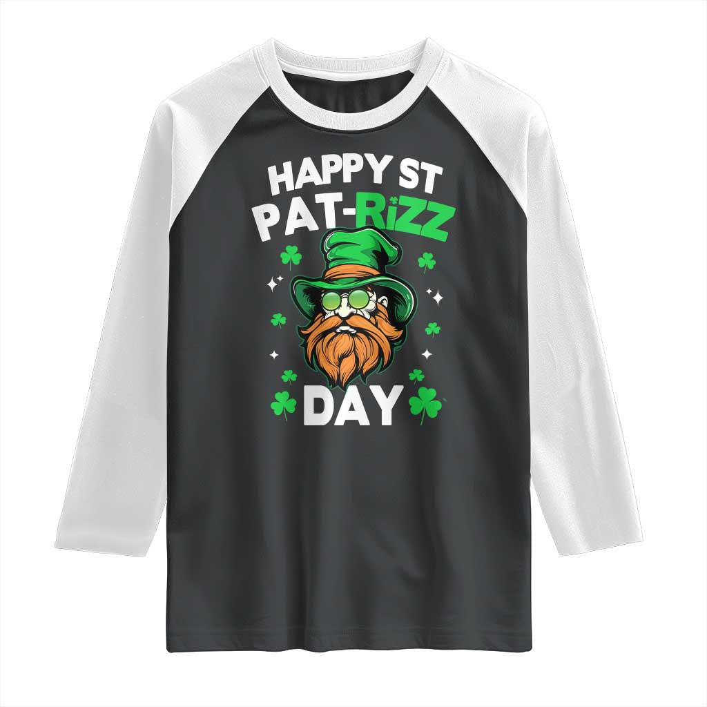 Happy St Pat Rizz Day Raglan Shirt Funny St. Patrick's Day Leprechaun