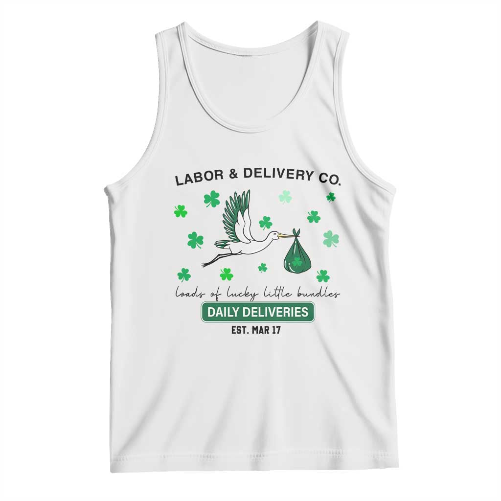 St Patrick's Day Lucky L&D Nurse Tank Top Labor And Delivery Shamrock