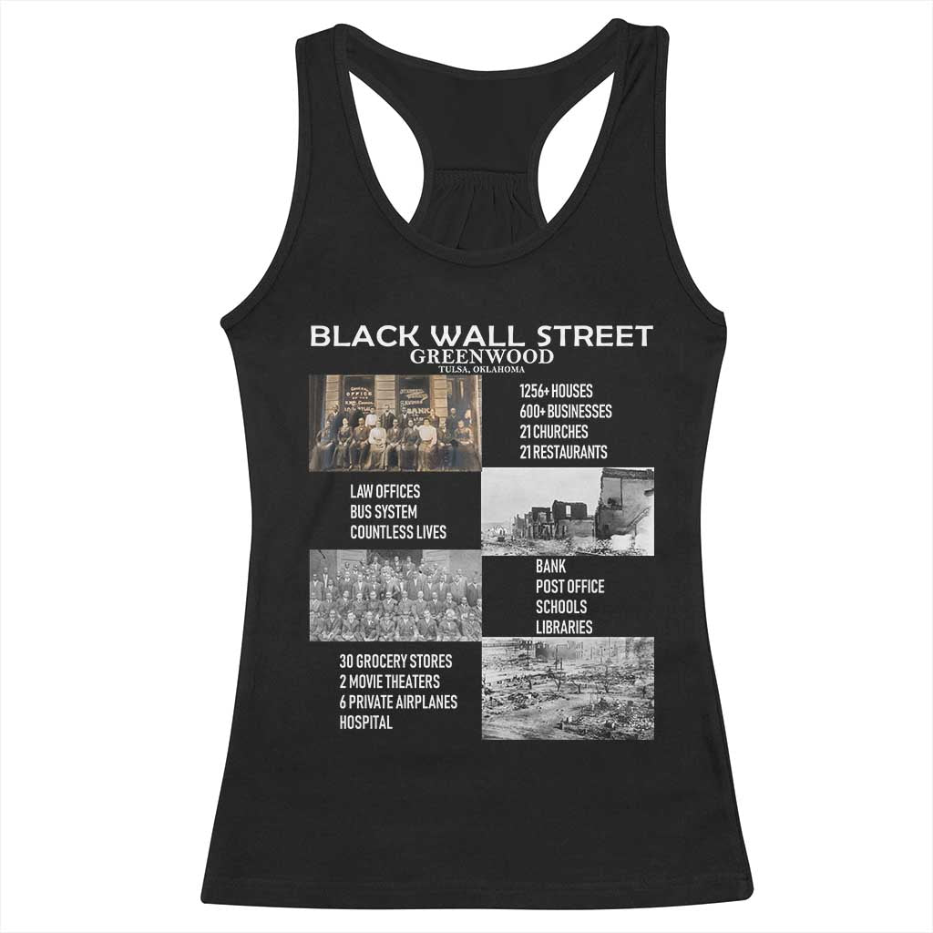 Black Wall Street Racerback Tank Top Black Business Black History Month