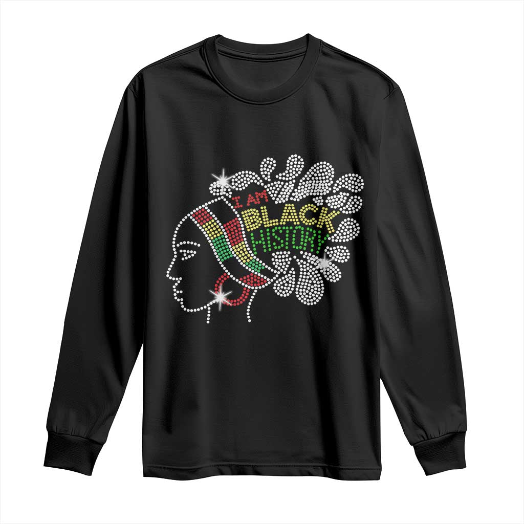 I Am Black History Long Sleeve Shirt Black Girl Sparkling Bling