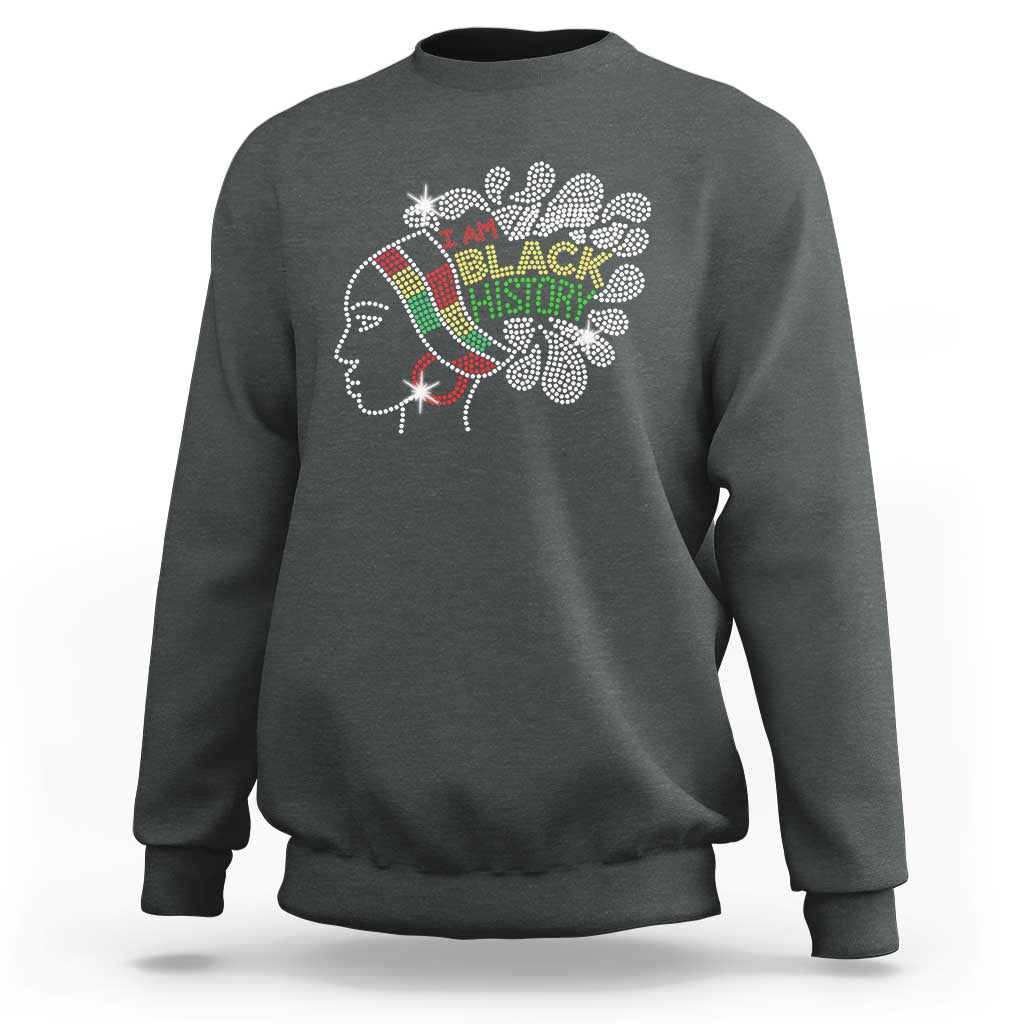 I Am Black History Sweatshirt Black Girl Sparkling Bling