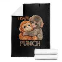 Team Punch Viral Baby Monkey Throw Blanket Cute Monkey Hugging Plush Toy Internet Trend Gift