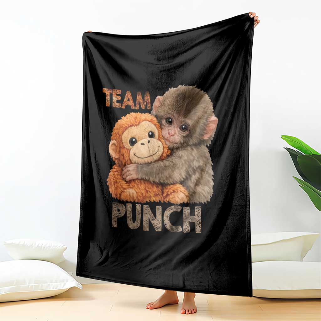 Team Punch Viral Baby Monkey Throw Blanket Cute Monkey Hugging Plush Toy Internet Trend Gift