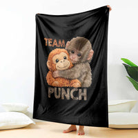 Team Punch Viral Baby Monkey Throw Blanket Cute Monkey Hugging Plush Toy Internet Trend Gift