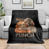 Team Punch Viral Baby Monkey Throw Blanket Cute Monkey Hugging Plush Toy Internet Trend Gift