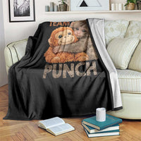 Team Punch Viral Baby Monkey Throw Blanket Cute Monkey Hugging Plush Toy Internet Trend Gift