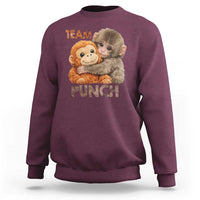 Team Punch Viral Baby Monkey Sweatshirt Cute Monkey Hugging Plush Toy Internet Trend Gift