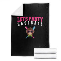 Let's Party Baseball Monkey Throw Blanket Ball Party Game Day Vibes