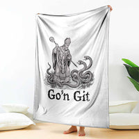 Go'n Git Funny Saint Patrick Banishing Snakes Throw Blanket Irish History Humor St Patricks Day