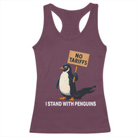 Funny Penguin Resist Racerback Tank Top No Tariffs I Stand With Penguins
