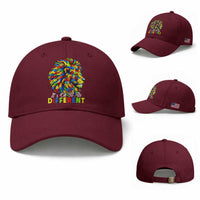Colorful Autism Acceptance Lion Baseball Cap It Is Ok To Be Different Courageous Neurodiversity Support