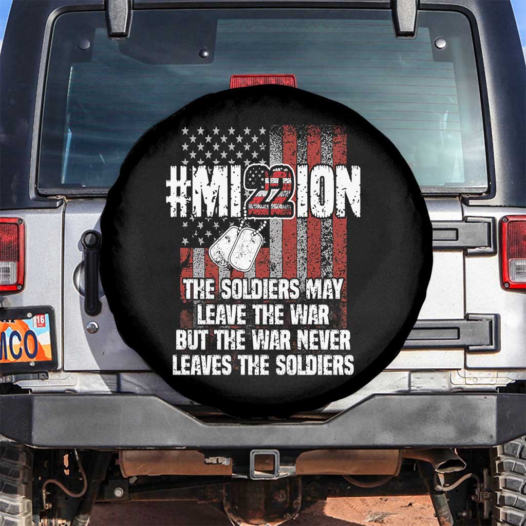 Veteran PTSD Spare Tire Cover Mission Save 22 Every Day American Flag Suicide Awareness