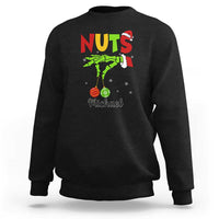 Black crewneck sweatshirt with “NUTS” holiday graphic and personalized “Michael” text