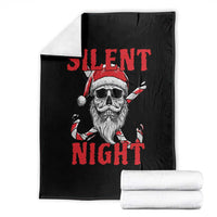 Silent Night Skull Christmas Throw Blanket Creepy Santa Gothic Holiday - Wonder Print Shop