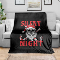 Silent Night Skull Christmas Throw Blanket Creepy Santa Gothic Holiday - Wonder Print Shop
