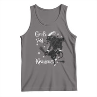 Gray tank top with Krampus graphic and "Gruss Vom Christmas" text