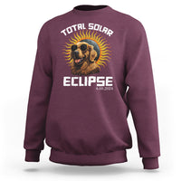 Maroon sweatshirt with golden retriever solar eclipse graphic and ELLIPSE text