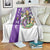 Crawfish & Beads Mardi Gras Welcome Throw Blanket Louisiana Party Outdoor Banner