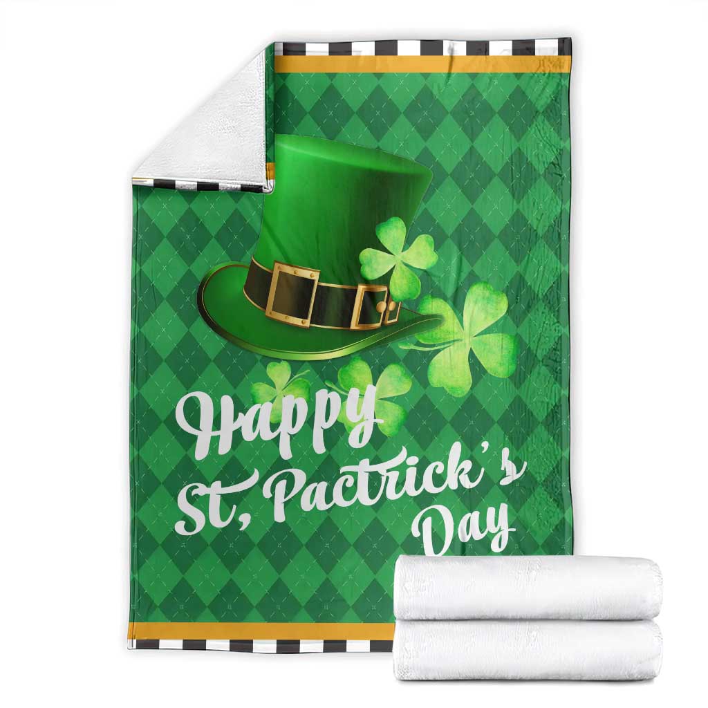 Green Leprechaun Hat Throw Blanket St. Patrick’s Day Outdoor Decor