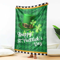 Green Leprechaun Hat Throw Blanket St. Patrick’s Day Outdoor Decor