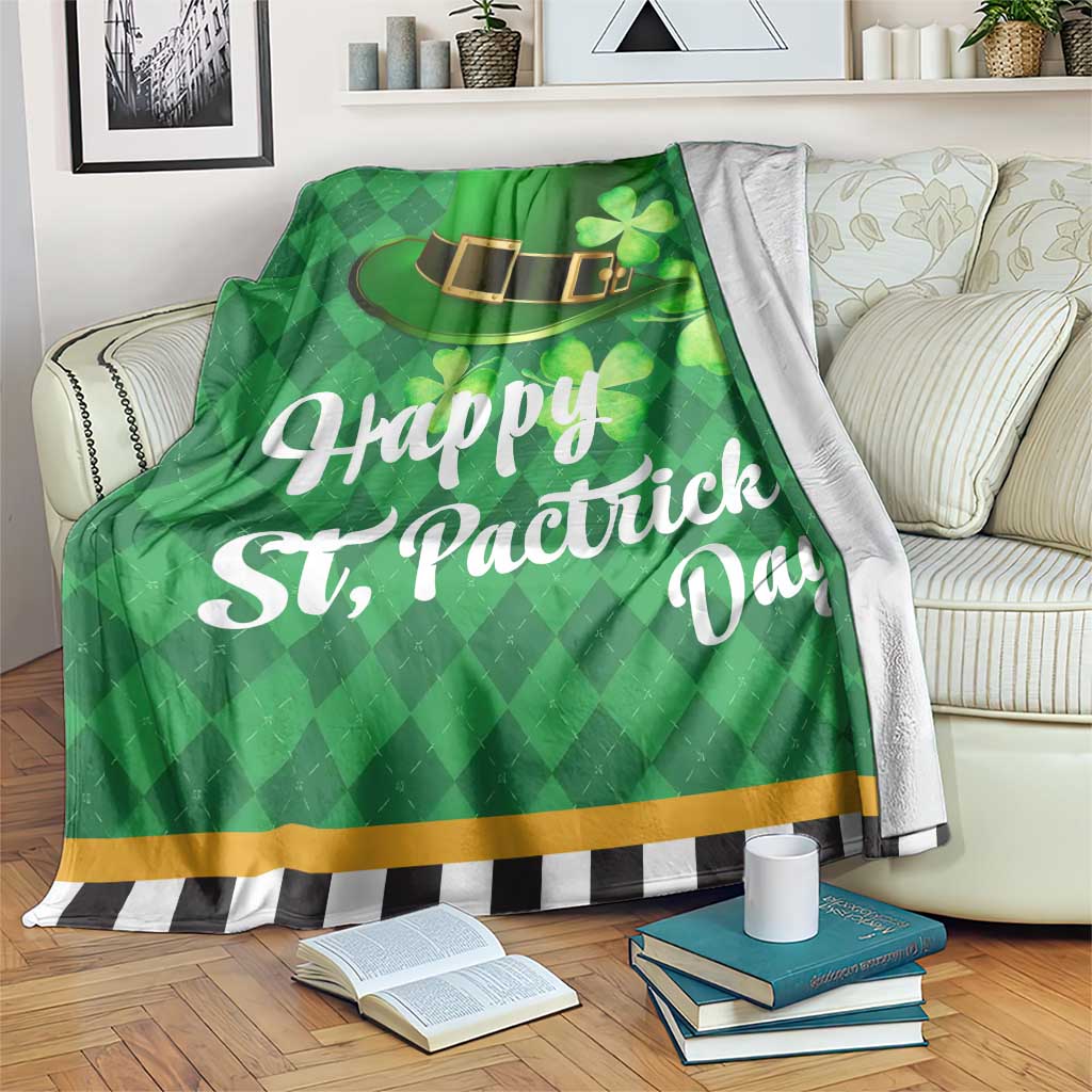 Green Leprechaun Hat Throw Blanket St. Patrick’s Day Outdoor Decor
