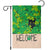 Black Cat Clover Welcome Flag Garden Flag St. Patrick’s Day Garden Banner