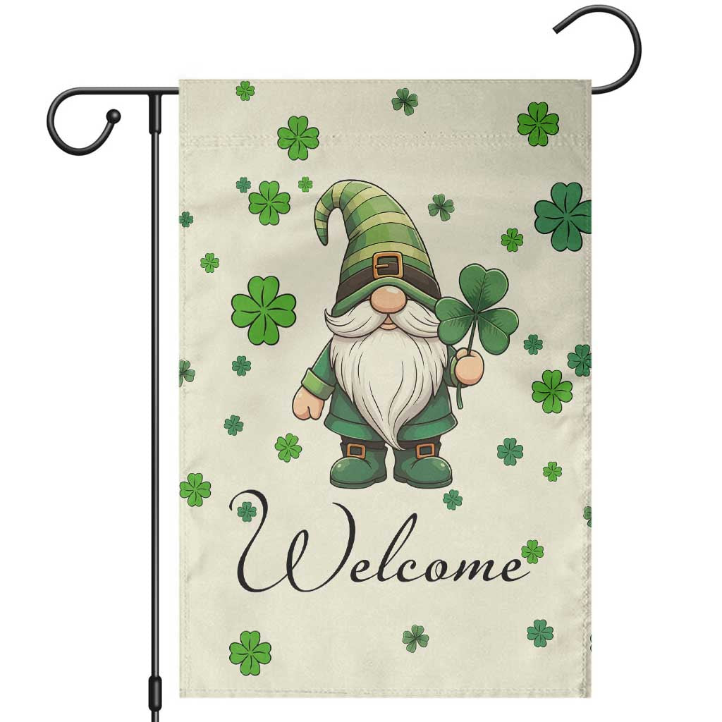 St. Patrick’s Day Gnome Welcome Garden Flag Lucky Irish Shamrocks