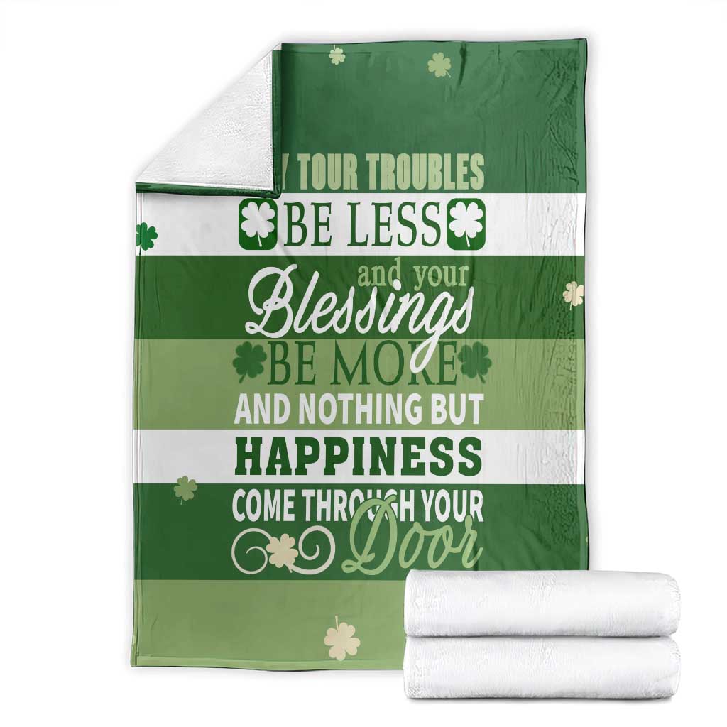 St. Patrick’s Day Blessings Throw Blanket Irish Shamrock Luck And Happiness Wishes Yard Decor