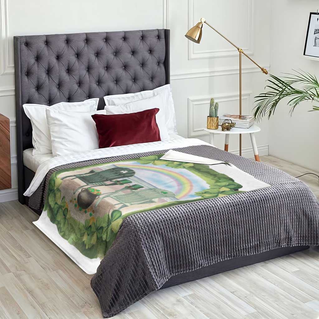 Lucky Shamrocks Beach Vibe Throw Blanket