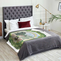 Lucky Shamrocks Beach Vibe Throw Blanket