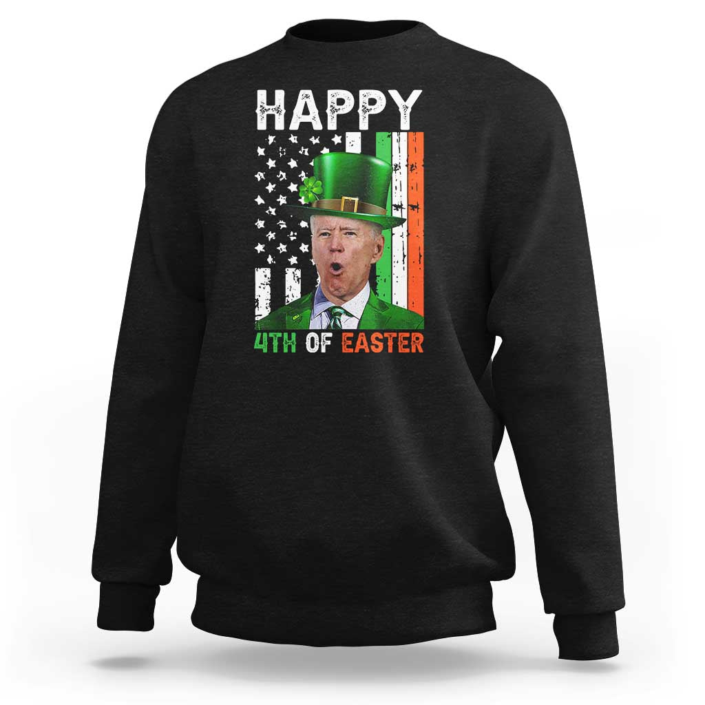 Funny Biden St Patricks Day Sweatshirt Happy 4th Of Easter American Irish Flag Shamrock - Wonder Print Shop