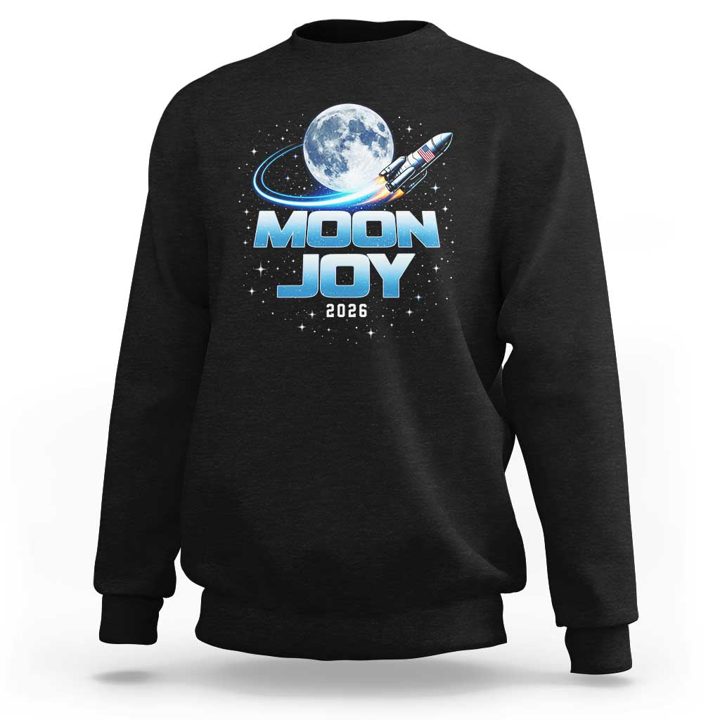 Celestial Moon Joy 2026 Sweatshirt Rocket Launch '26 Lunar Mission Celebration