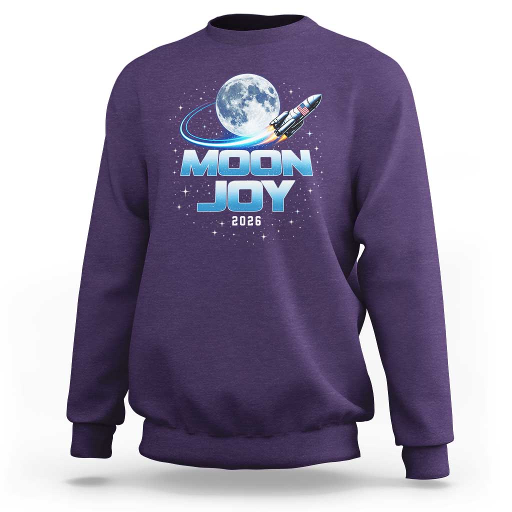 Celestial Moon Joy 2026 Sweatshirt Rocket Launch '26 Lunar Mission Celebration