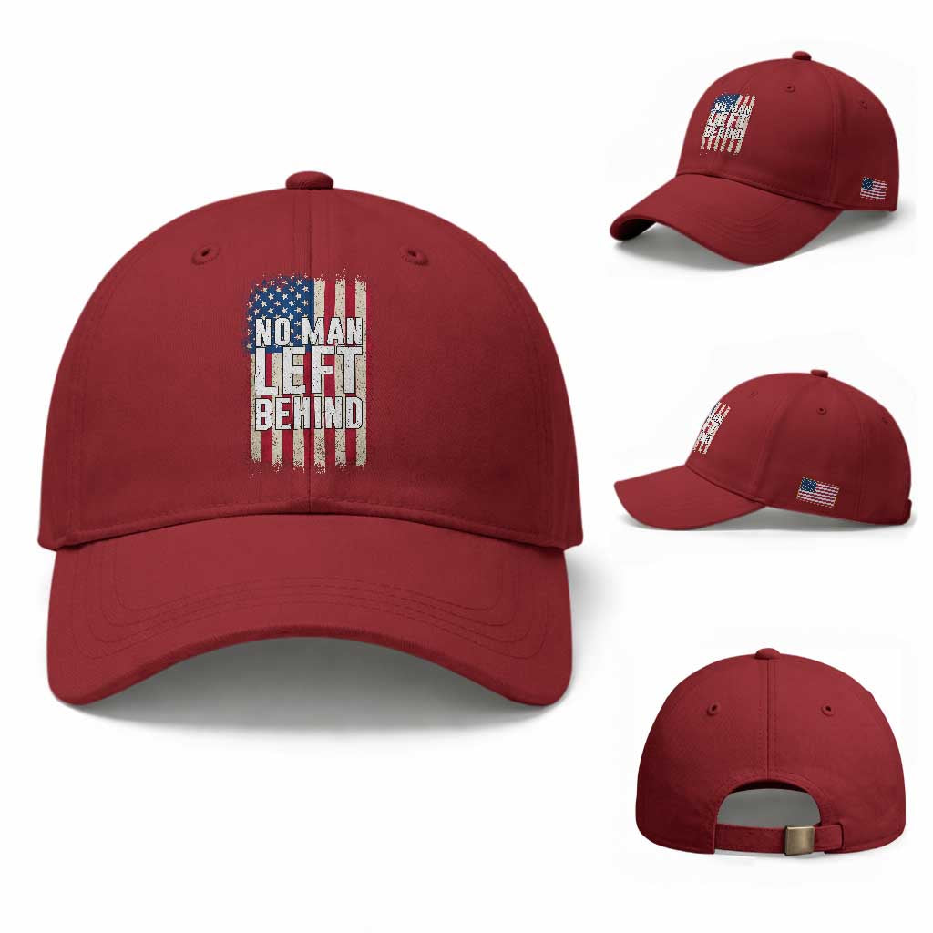 No Man Left Behind Patriotic Baseball Cap Distressed American Flag