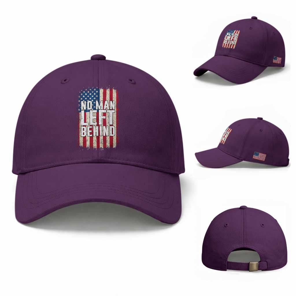 No Man Left Behind Patriotic Baseball Cap Distressed American Flag