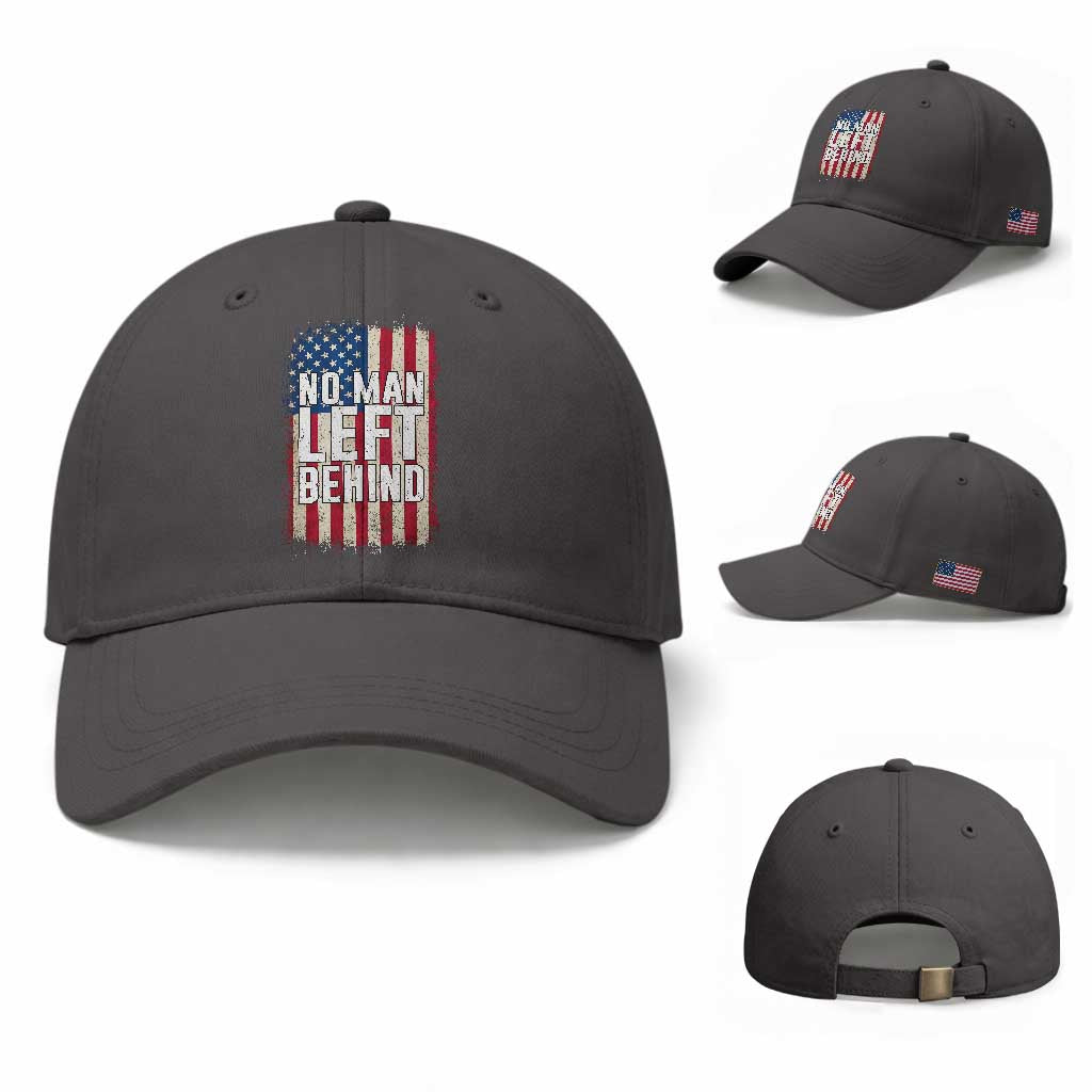 No Man Left Behind Patriotic Baseball Cap Distressed American Flag